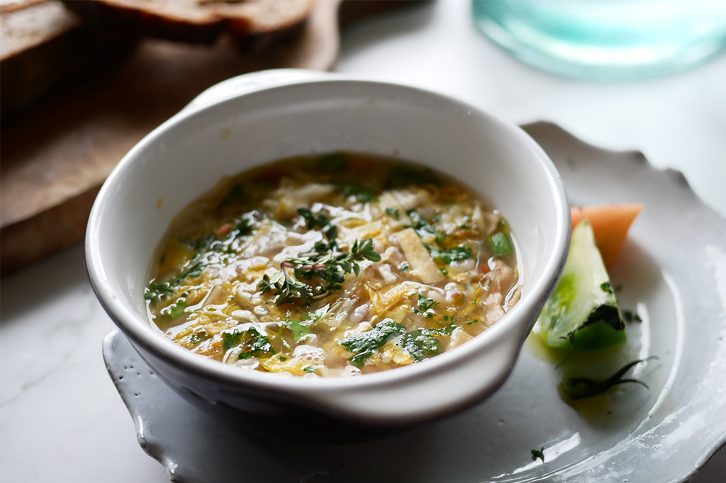 Umamii Dashi  Soup Veggie Risotto (Curry flavor)